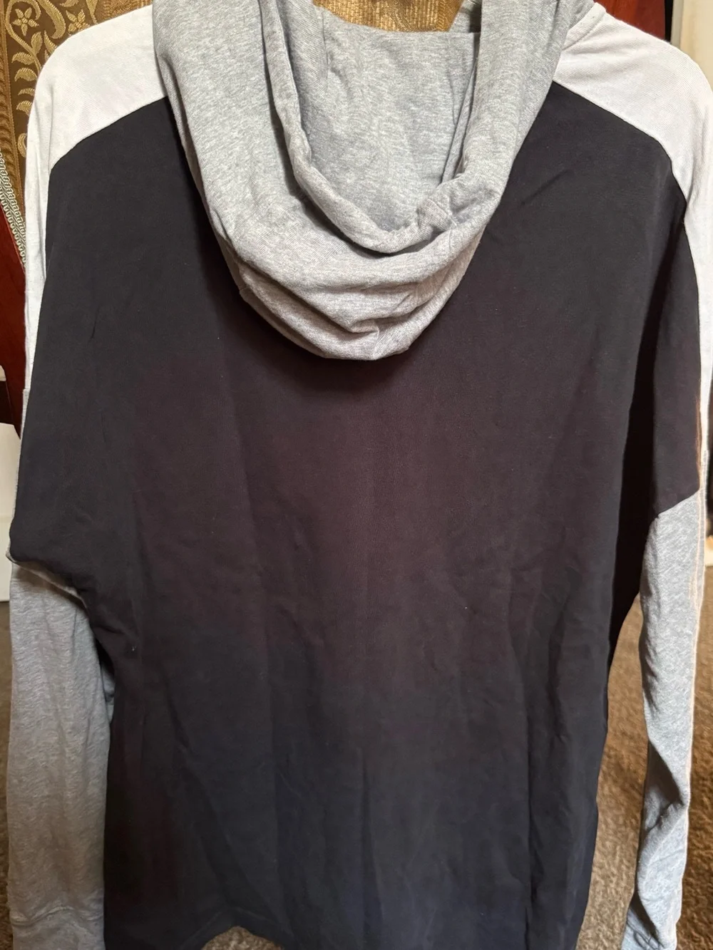 Nike Black Pullover Hoodie with Gray Sleeves & Hood